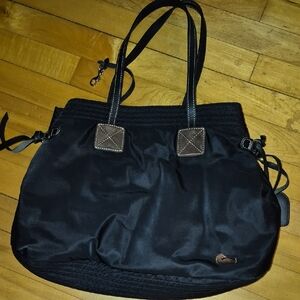 Dooney & Bourke Black Shoulder Bag with Brown Accents